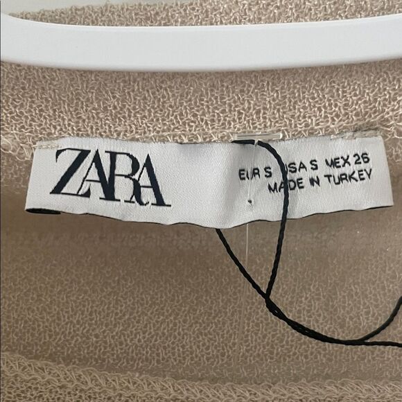 Zara Tan Ruched Long Sleeve Top - Picture 2 of 5